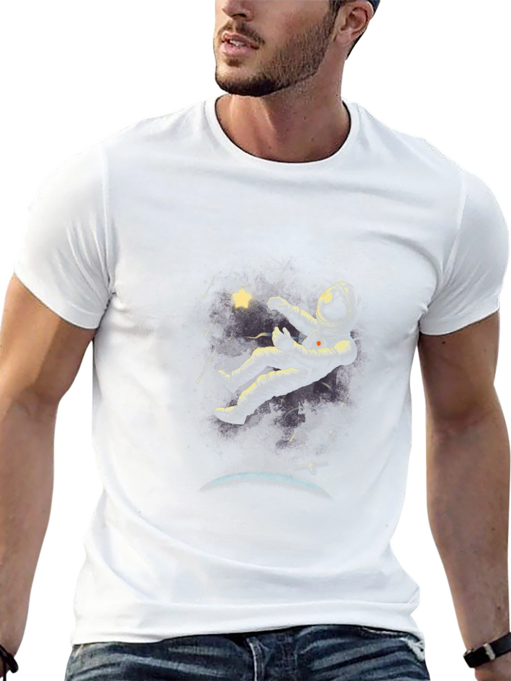 Astronaut in Space T-Shirt - Unique Graphic Tee