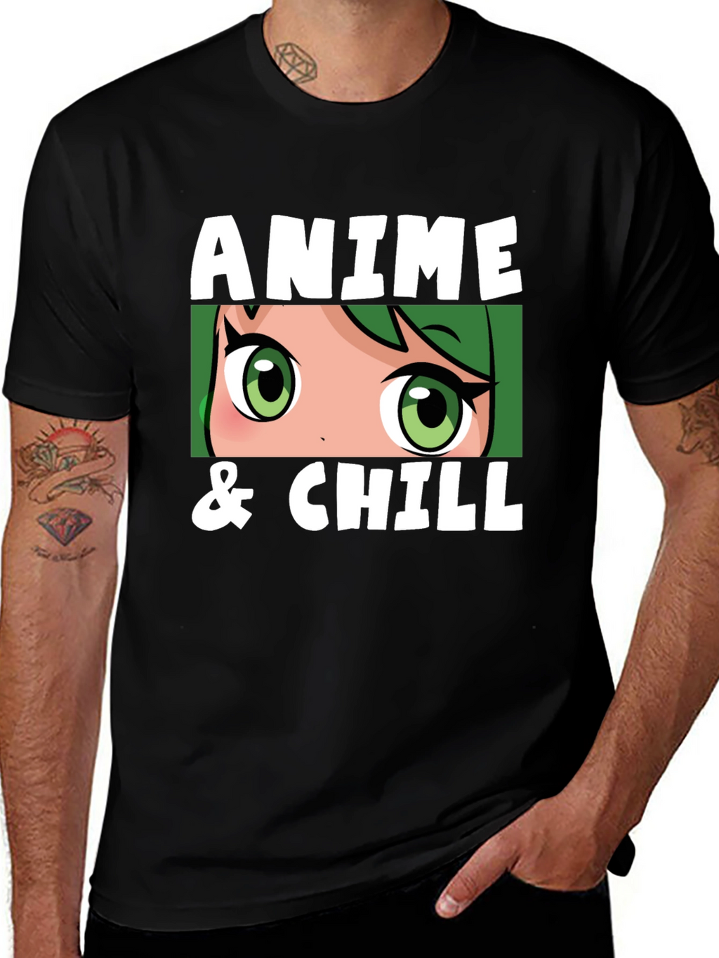 Anime & Chill Black T-Shirt