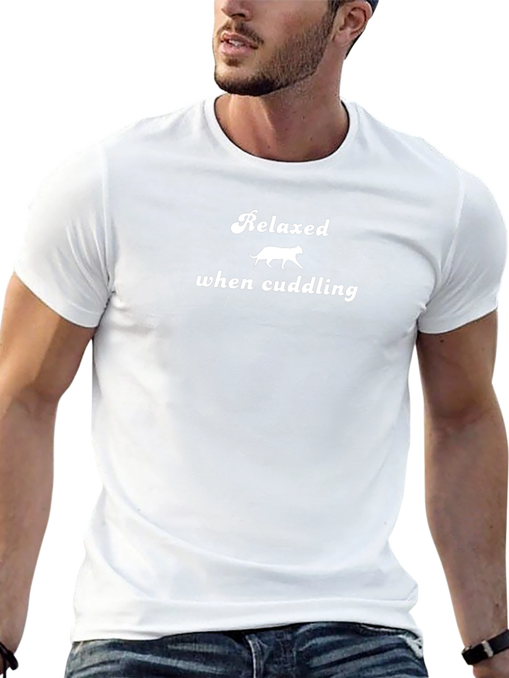 Relaxed When Cuddling Cat Graphic Tee