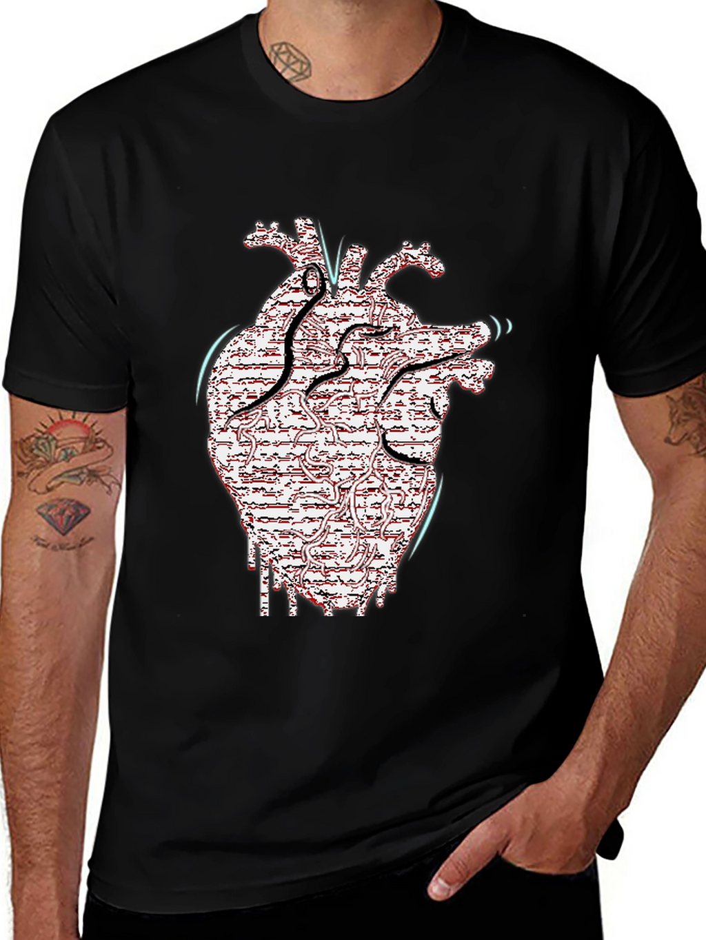 Anatomical Heart Circuitry Graphic Tee