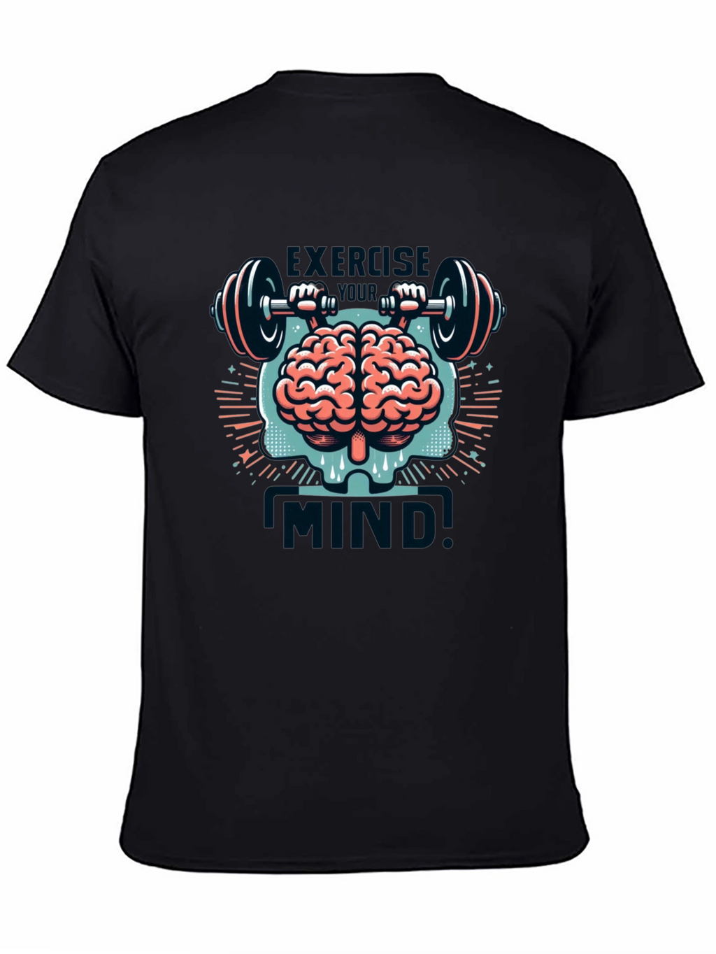 Exercise Mind T-Shirt - Brain & Barbell Design