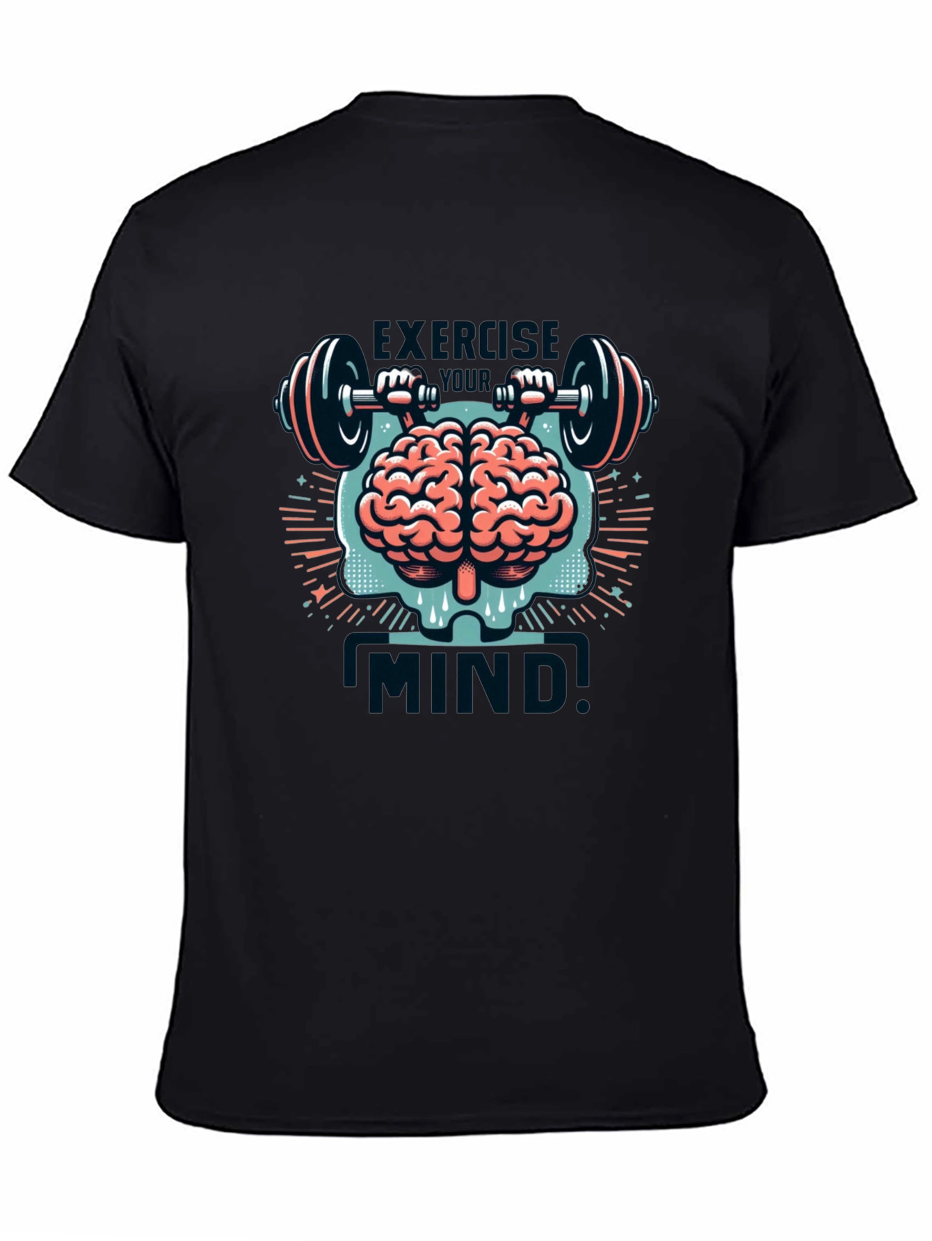 Exercise Mind T-Shirt - Brain & Barbell Design