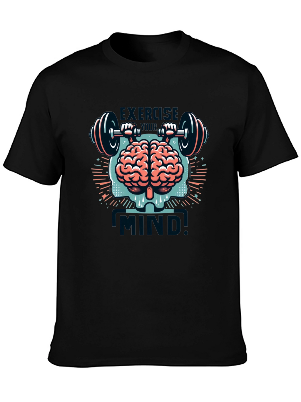Exercise Mind T-Shirt - Brain & Barbell Design