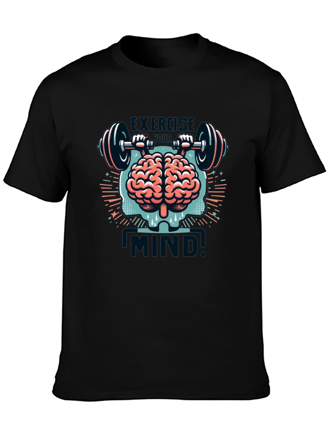 Exercise Mind T-Shirt - Brain & Barbell Design