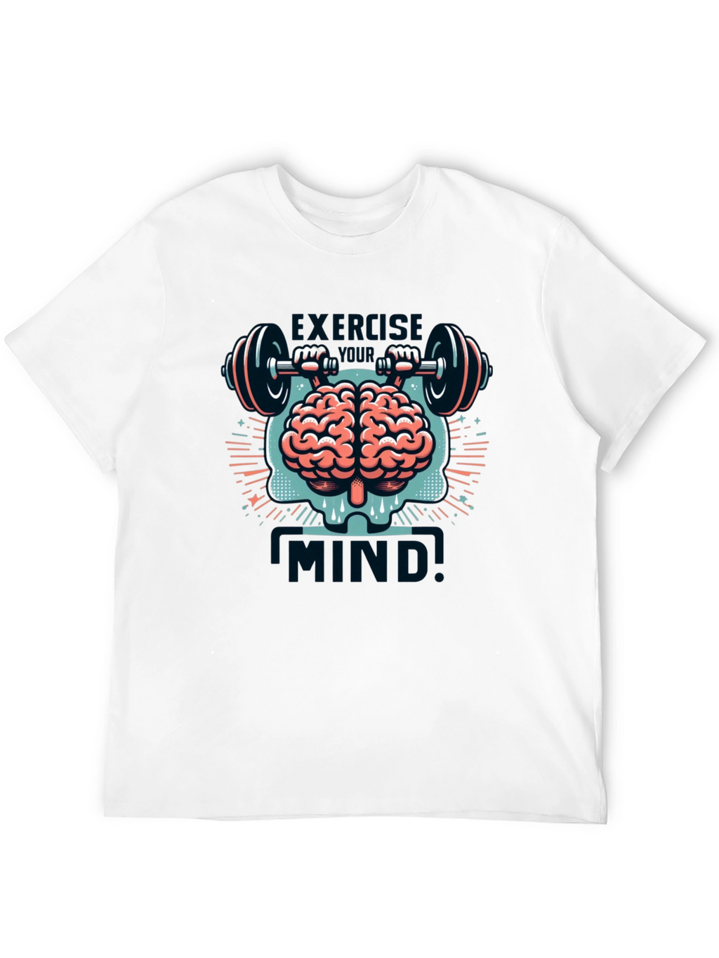 Exercise Mind T-Shirt - Brain & Barbell Design