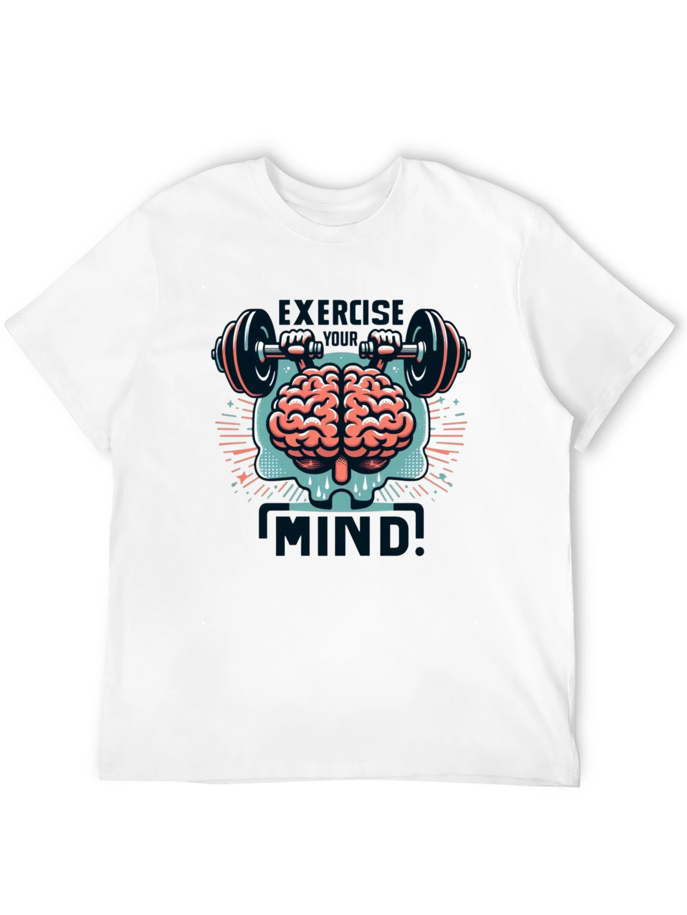 Exercise Mind T-Shirt - Brain & Barbell Design