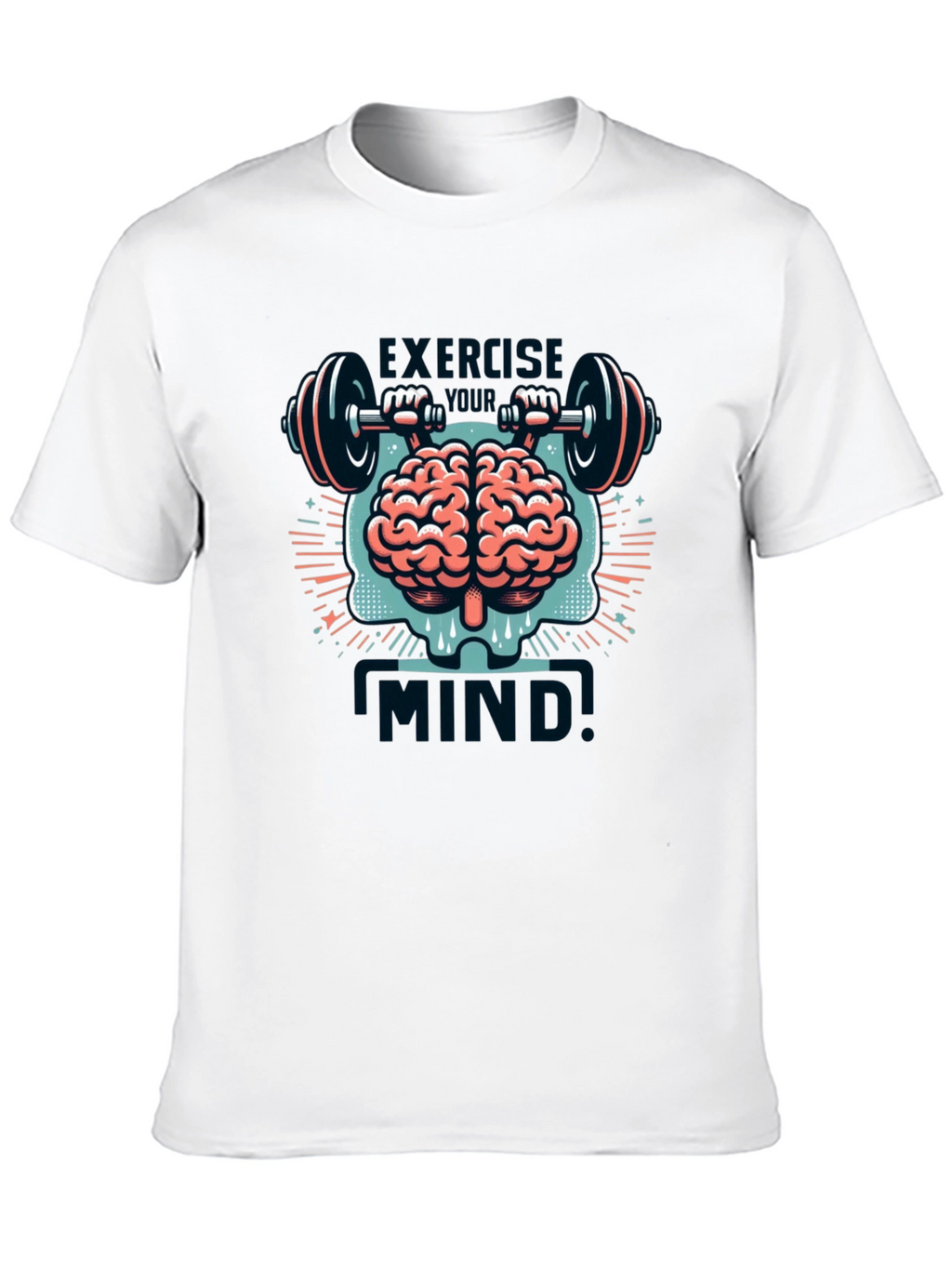 Exercise Mind T-Shirt - Brain & Barbell Design