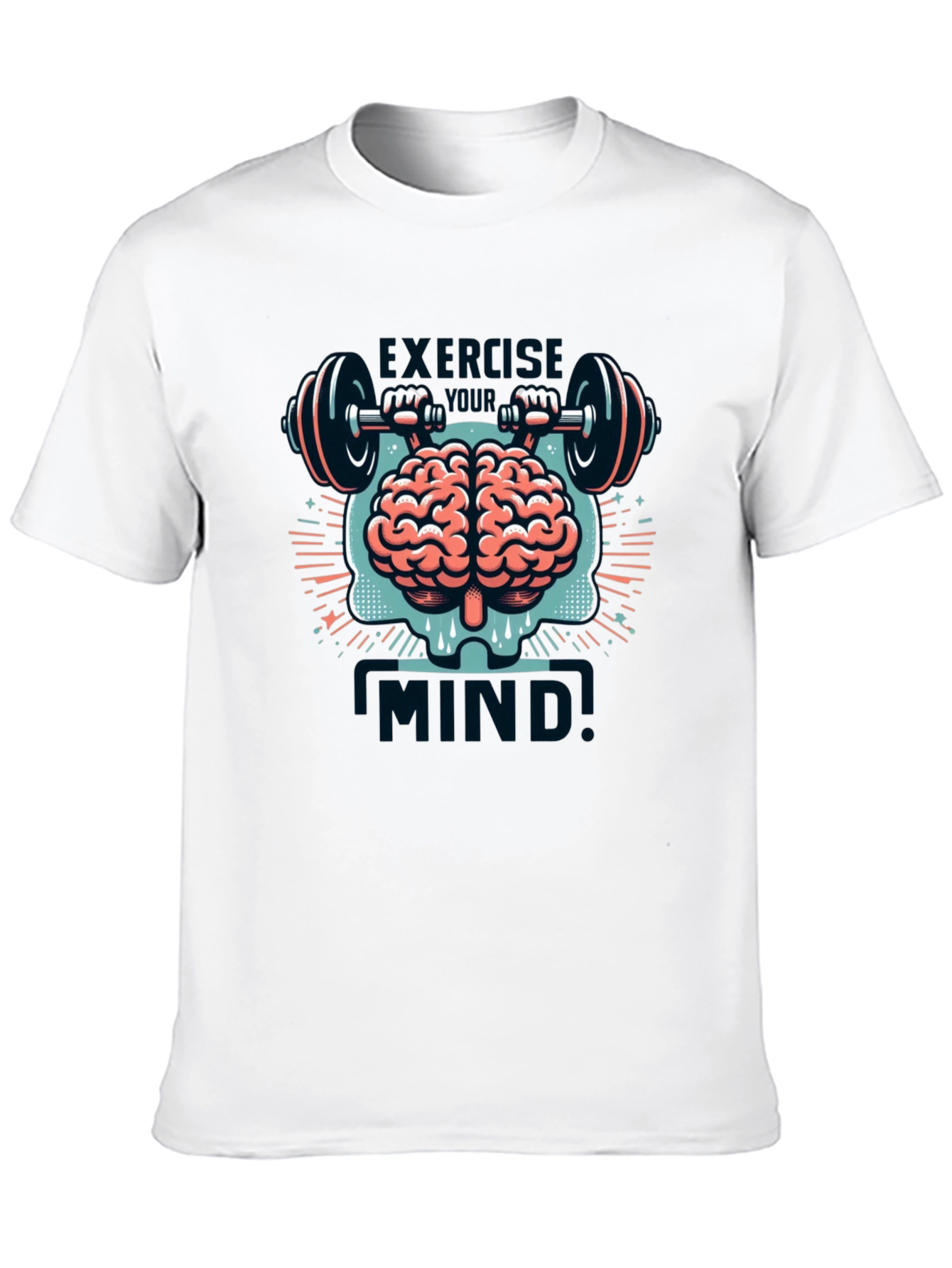 Exercise Mind T-Shirt - Brain & Barbell Design