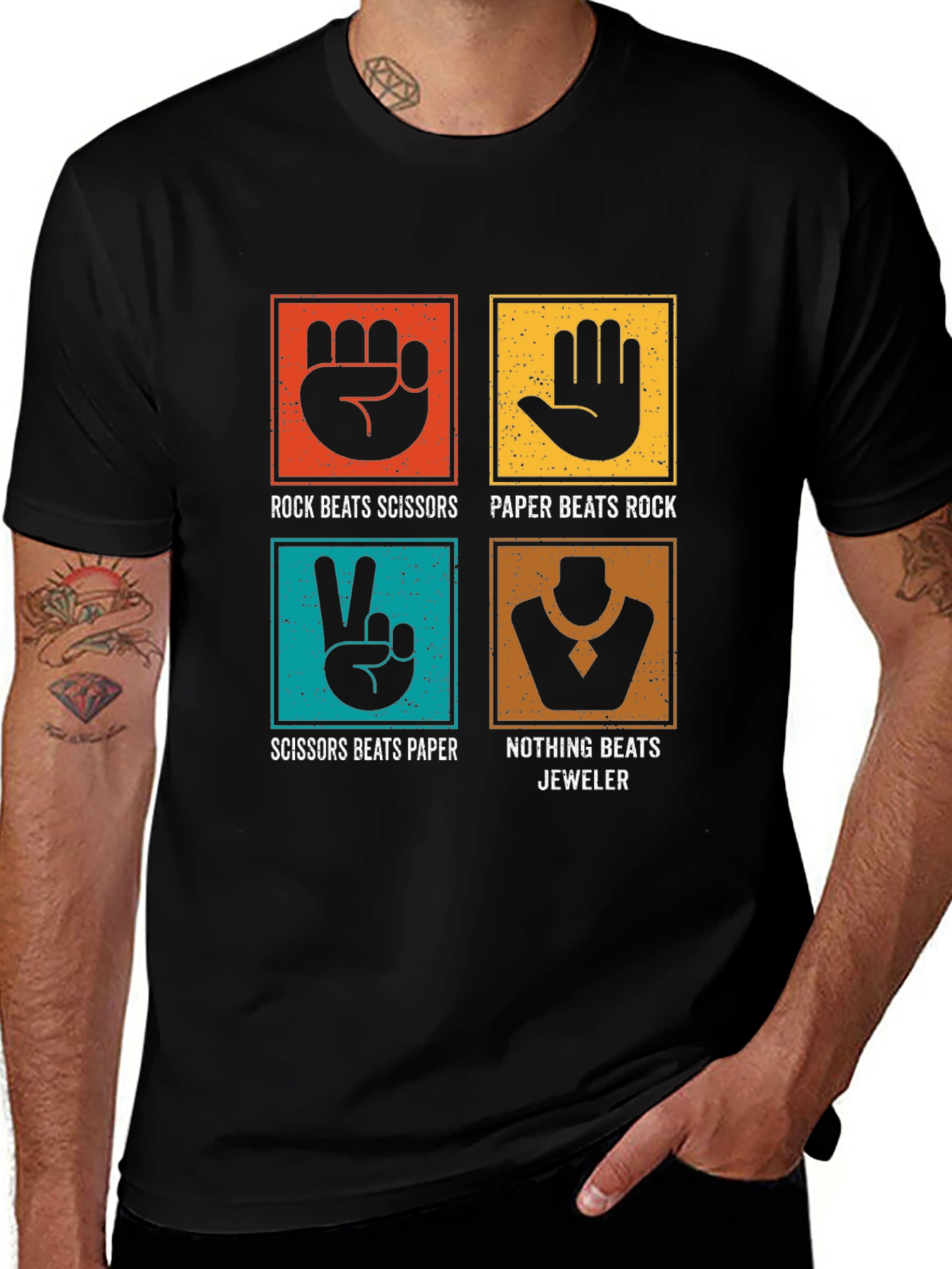 Rock Paper Scissors Jeweler Graphic Tee