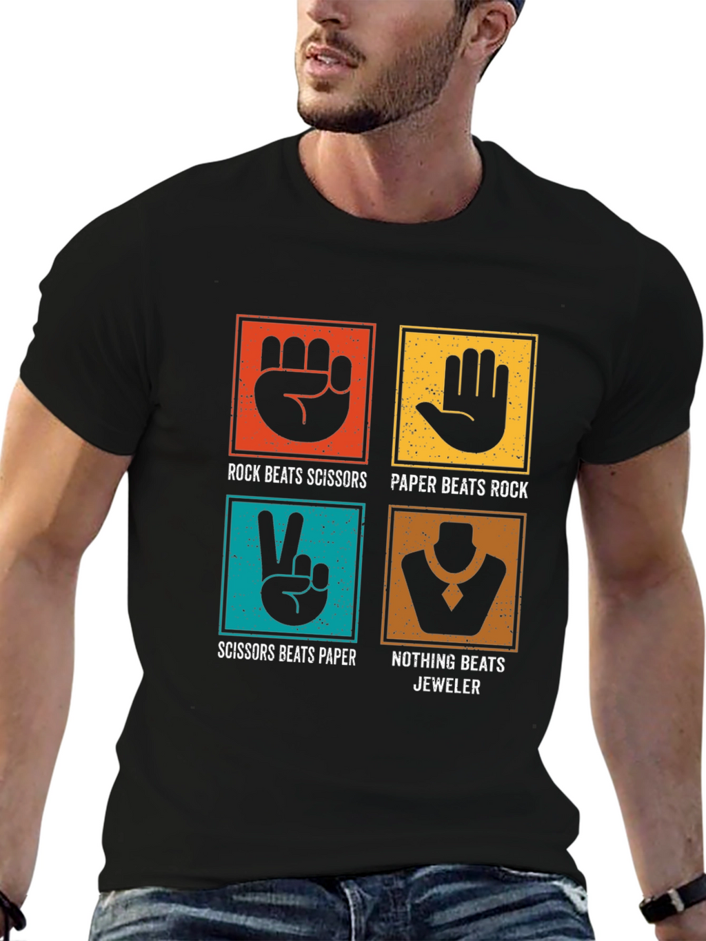 Rock Paper Scissors Jeweler Graphic Tee