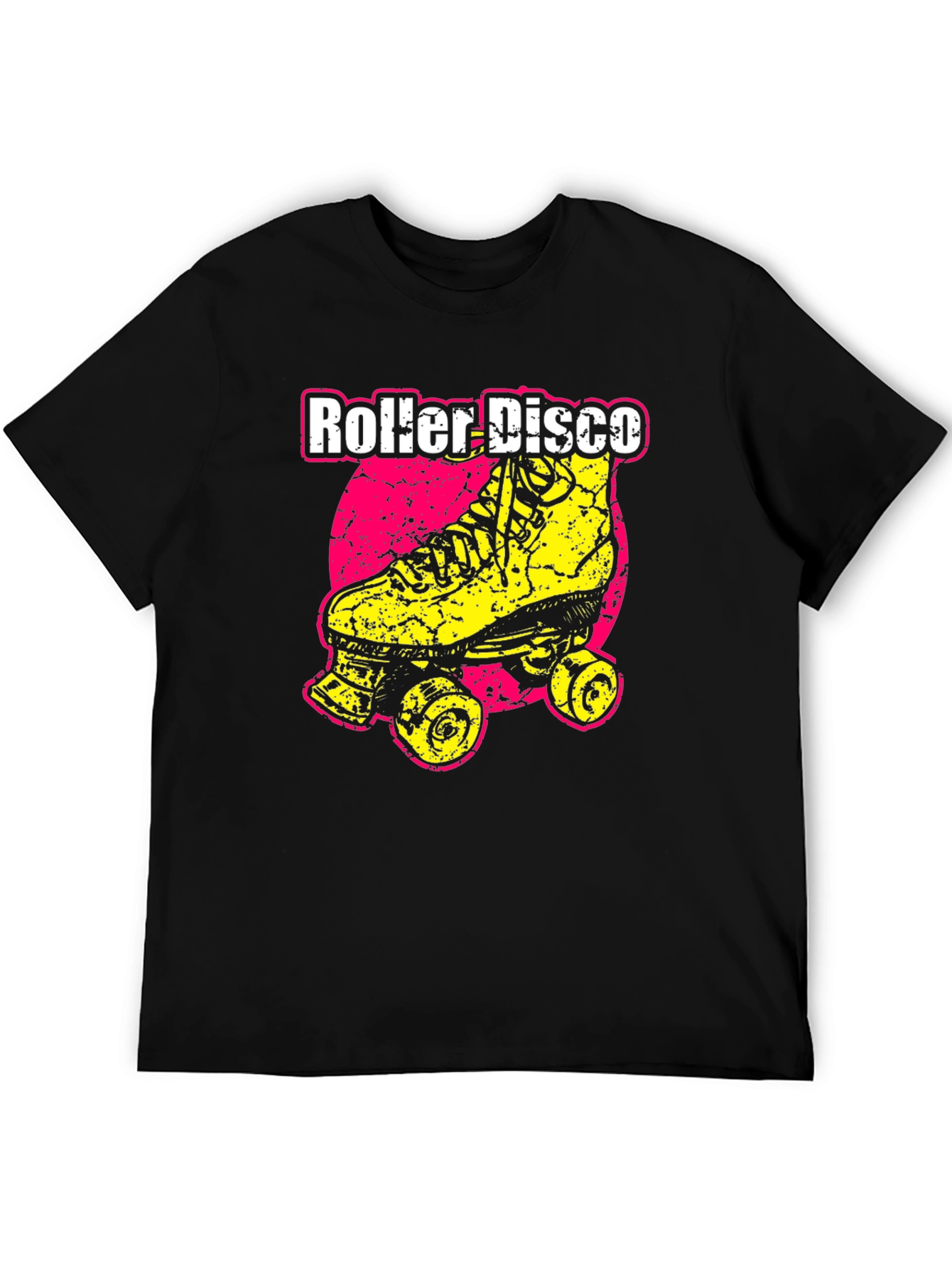 Roller Disco Black T-Shirt - Retro Skate Design