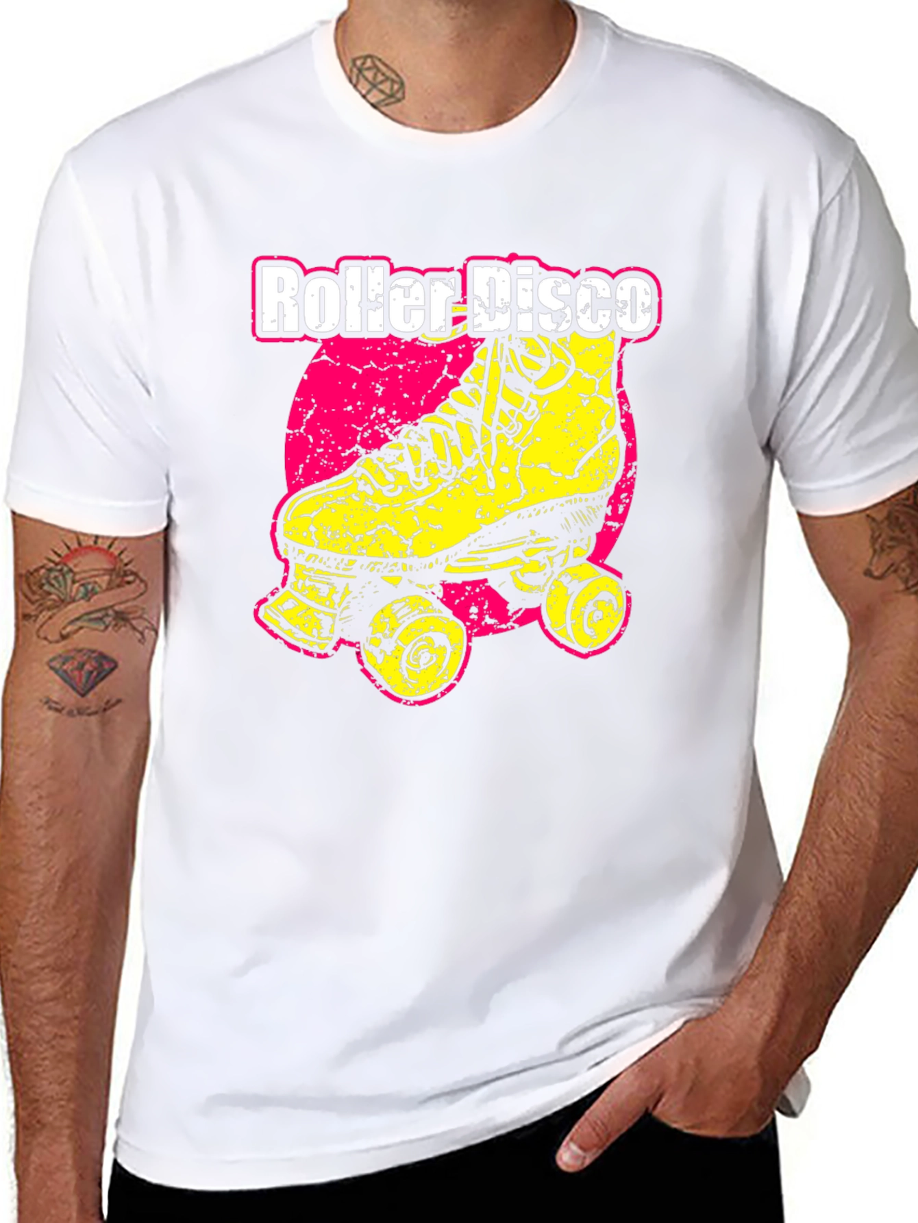 Roller Disco Black T-Shirt - Retro Skate Design