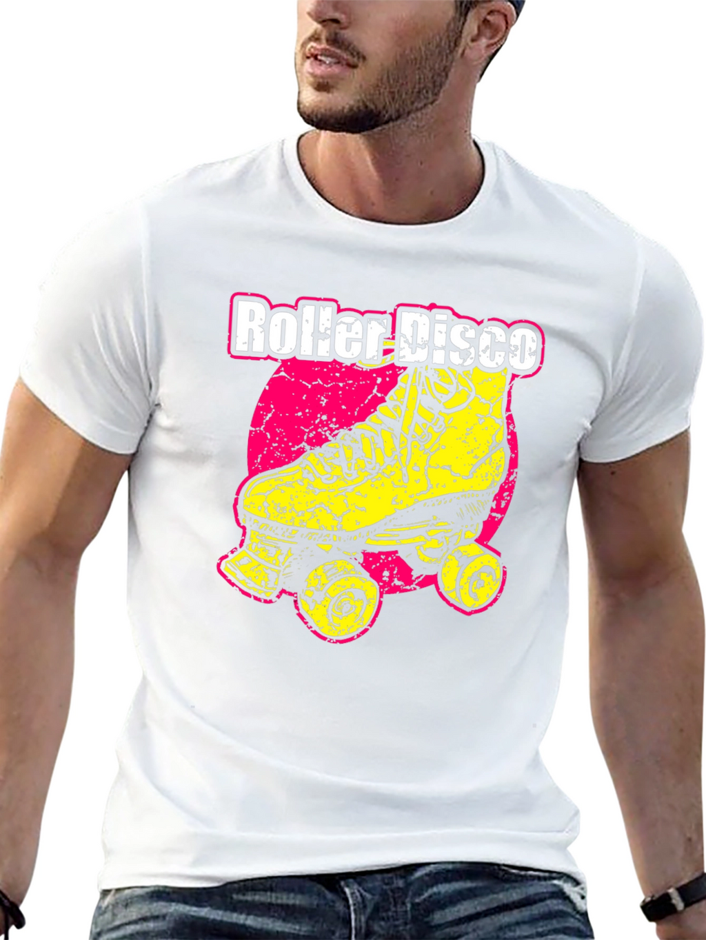 Roller Disco Black T-Shirt - Retro Skate Design