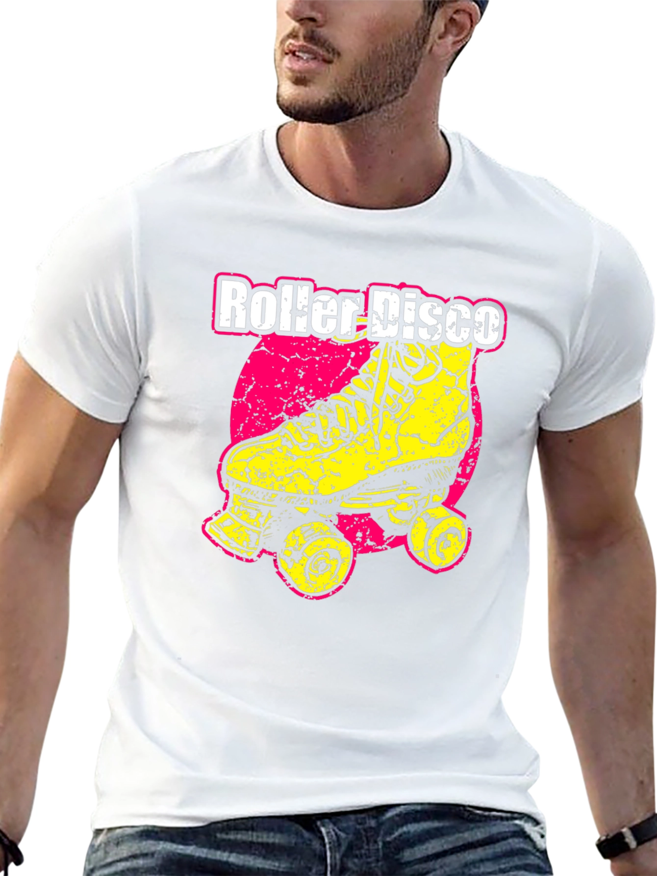Roller Disco Black T-Shirt - Retro Skate Design
