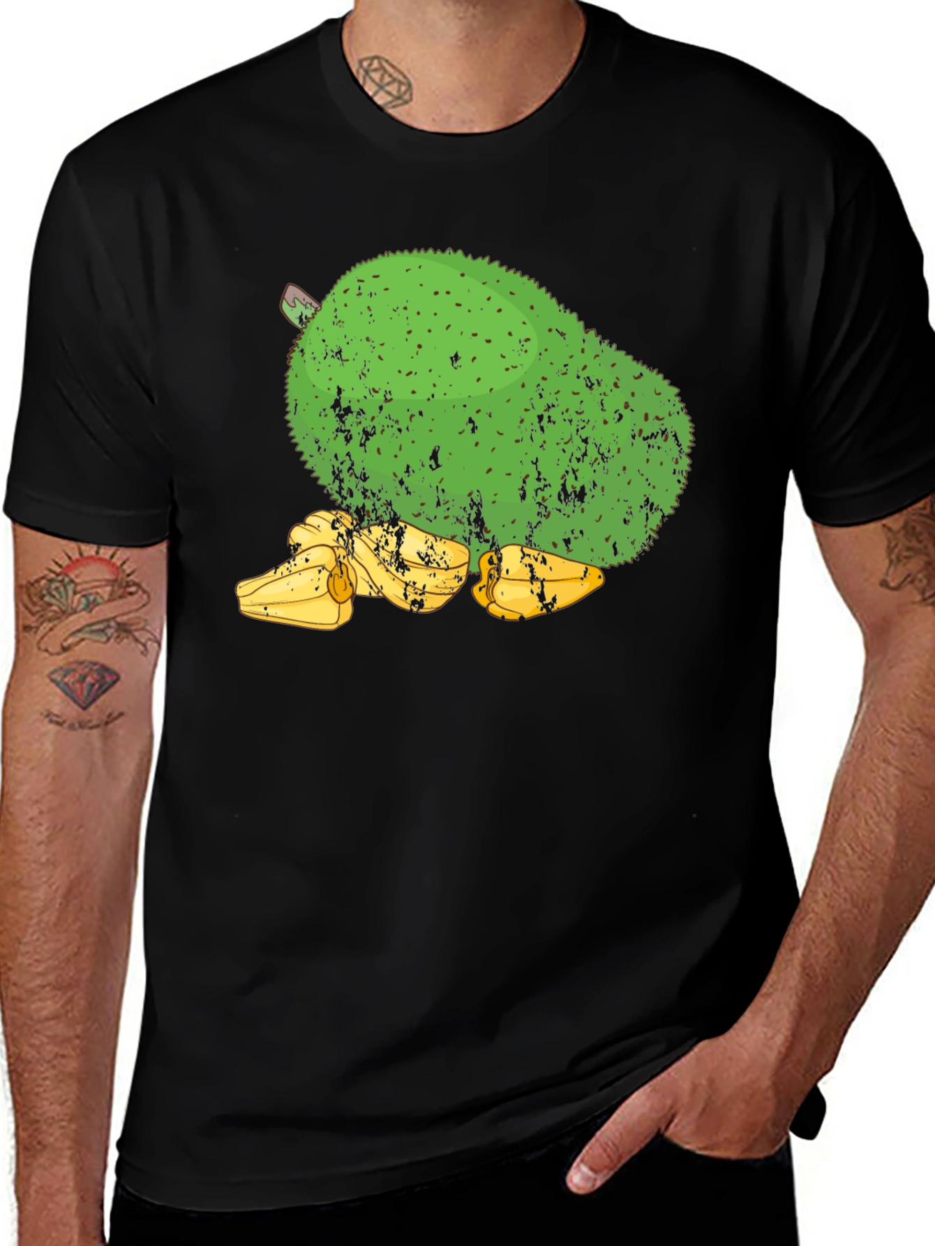 Soursop Fruit Graphic Tee - Black Cotton T-Shirt