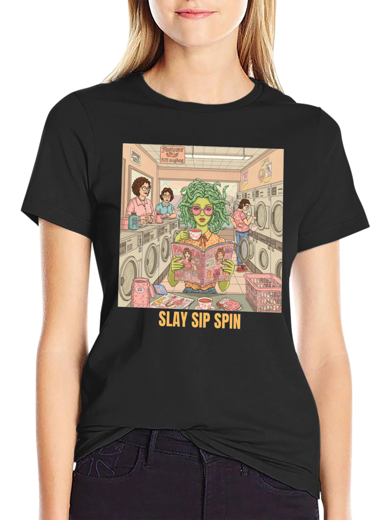 Slay Sip Spin Medusa T-Shirt