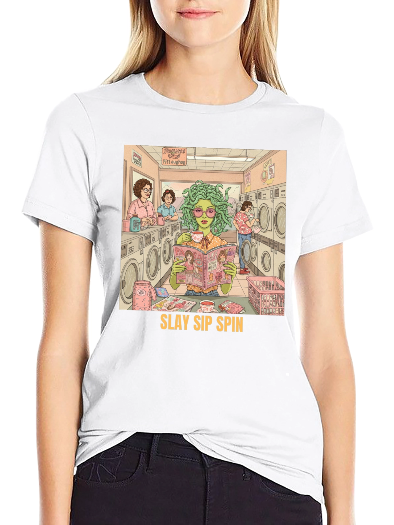 Slay Sip Spin Medusa T-Shirt