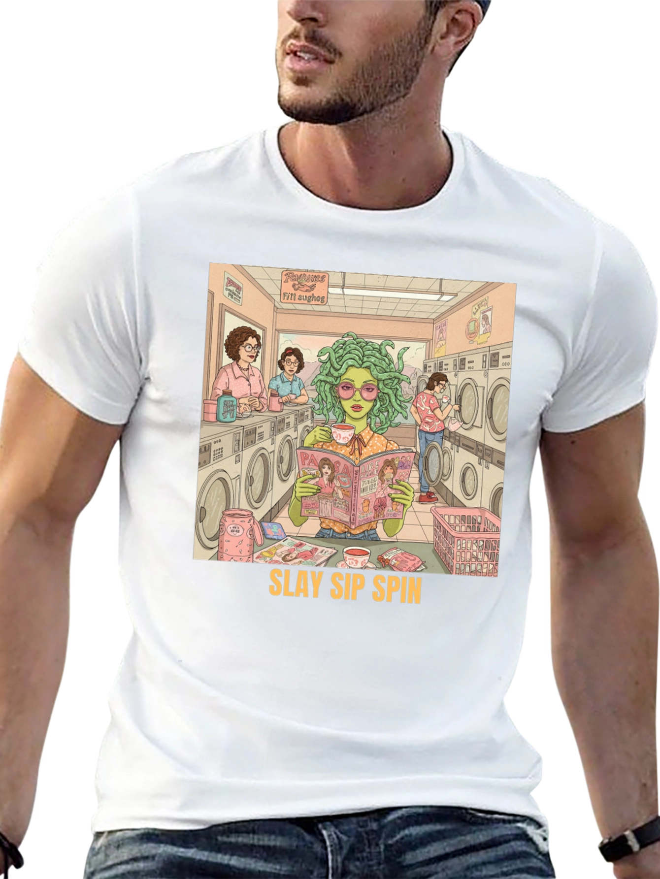 Slay Sip Spin Medusa T-Shirt