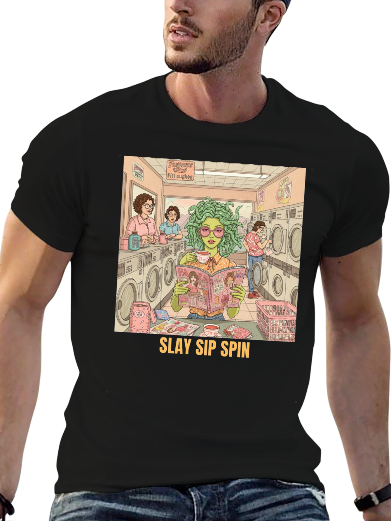 Slay Sip Spin Medusa T-Shirt