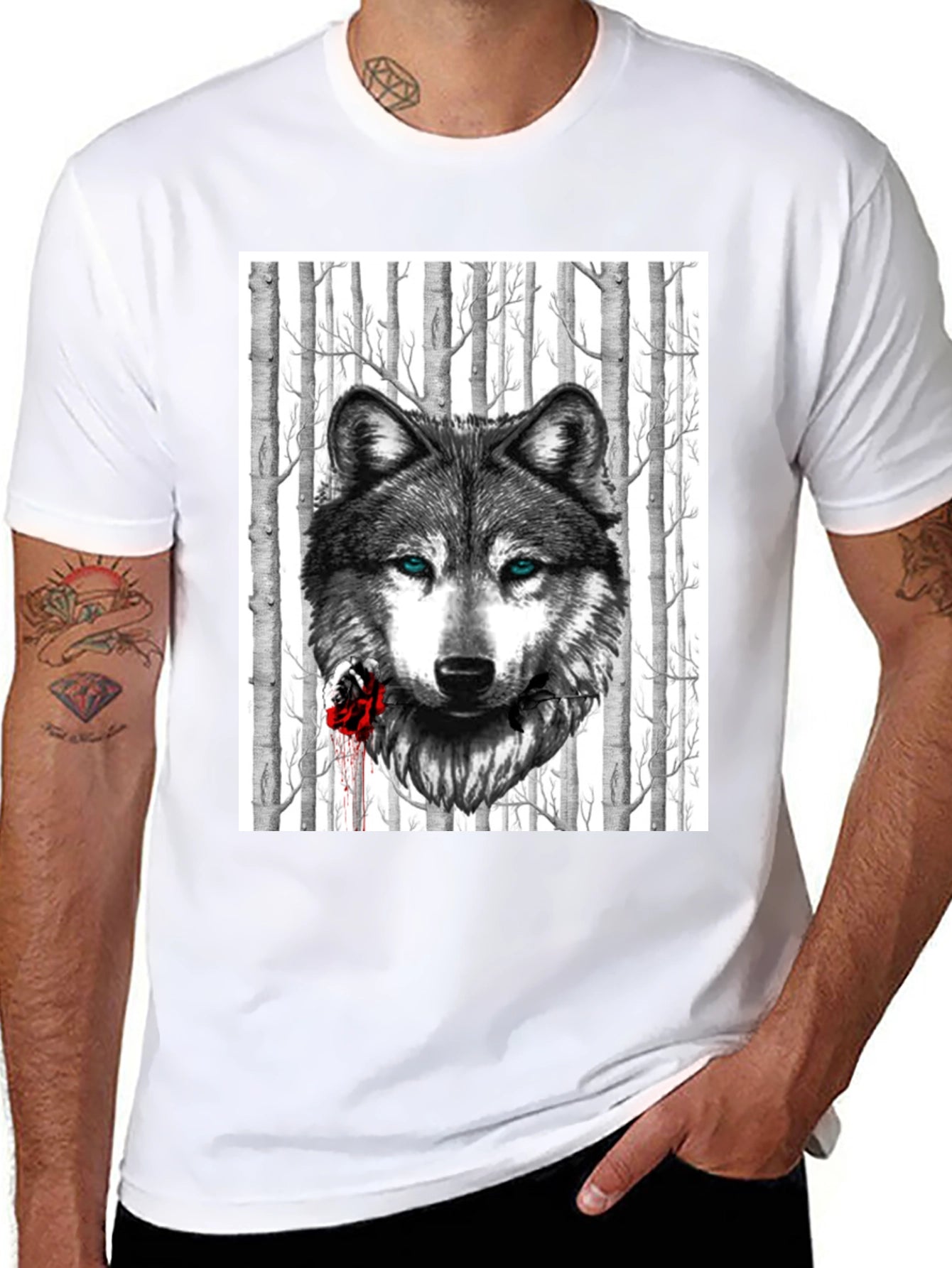 Wolf & Rose Graphic Tee - Mens Black T-Shirt