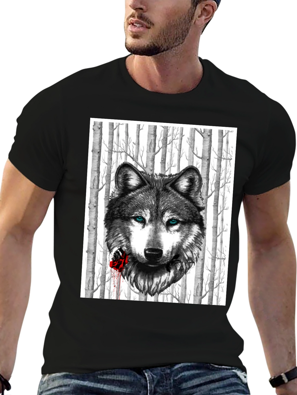 Wolf & Rose Graphic Tee - Mens Black T-Shirt