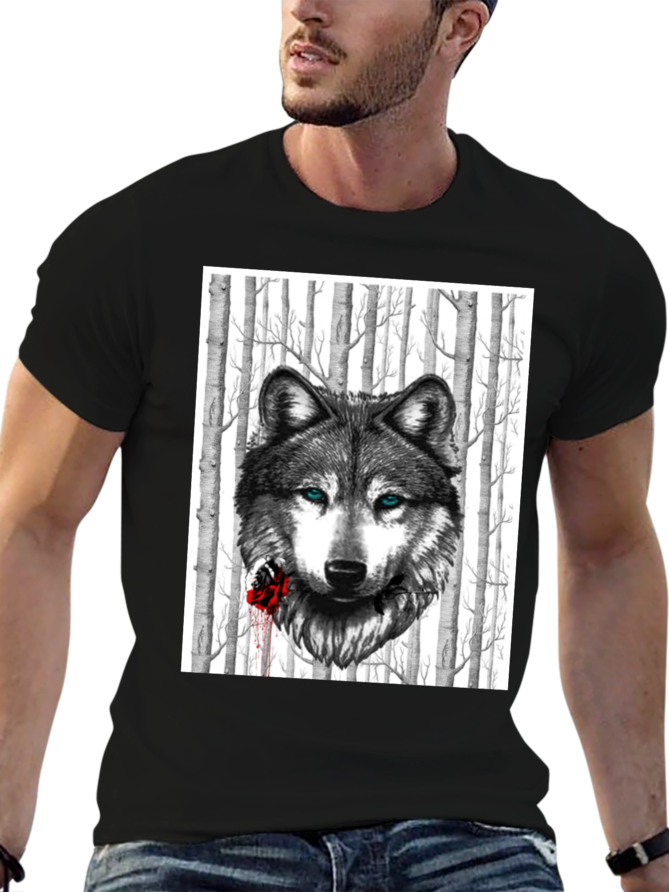 Wolf & Rose Graphic Tee - Mens Black T-Shirt