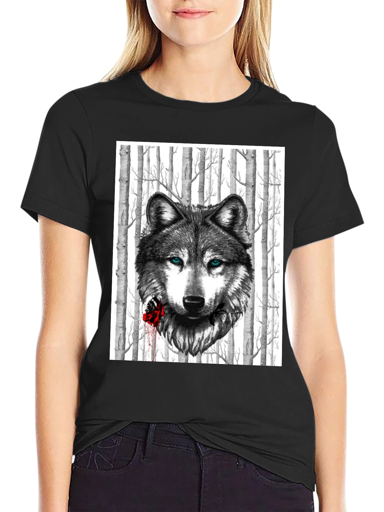 Wolf & Rose Graphic Tee - Mens Black T-Shirt