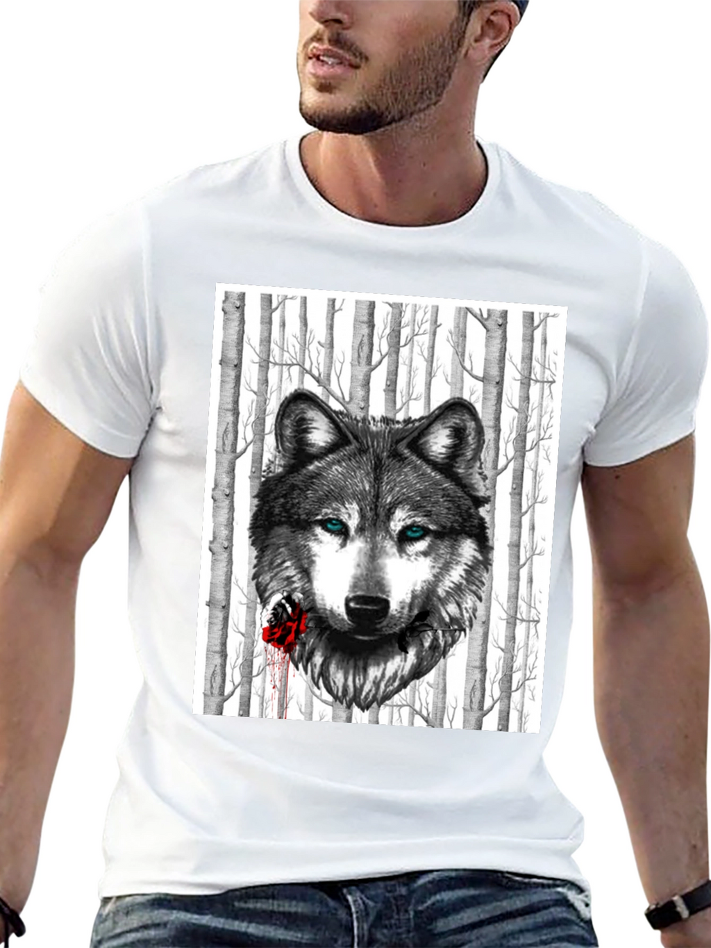 Wolf & Rose Graphic Tee - Mens Black T-Shirt