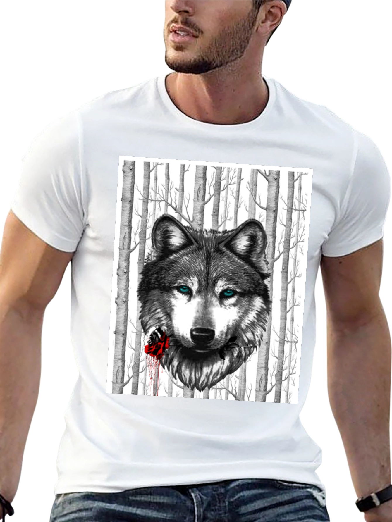 Wolf & Rose Graphic Tee - Mens Black T-Shirt
