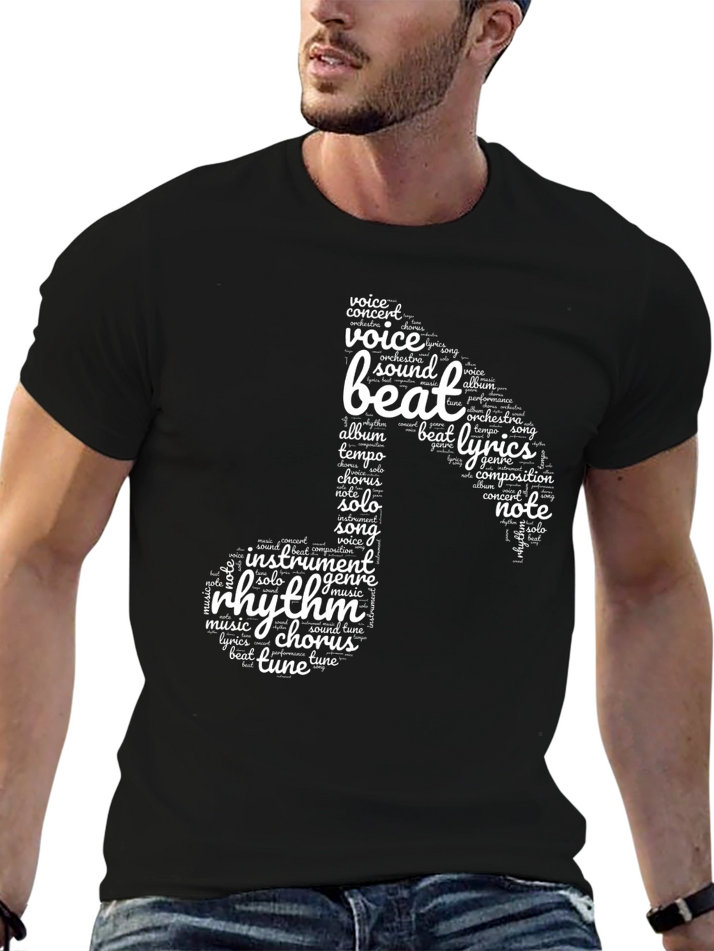 Music Note Word Art T-Shirt