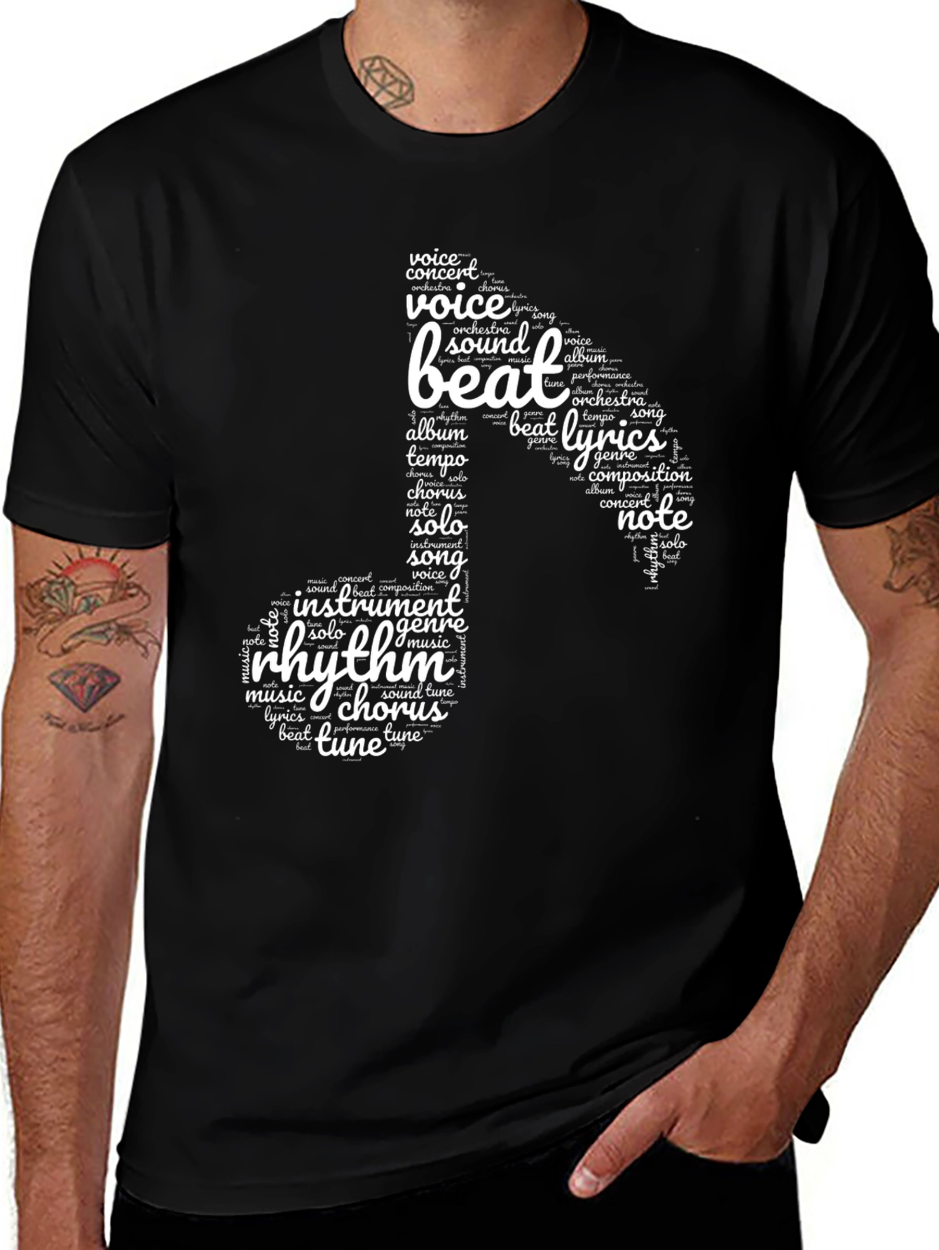 Music Note Word Art T-Shirt