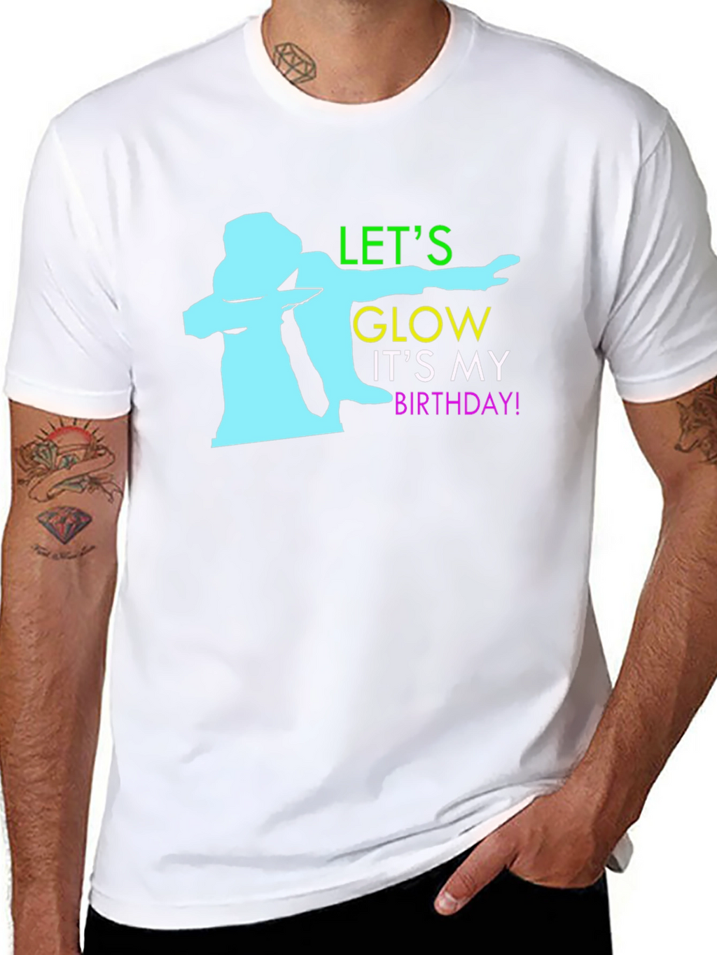 Lets Glow Birthday T-Shirt - Dabbing Birthday Party
