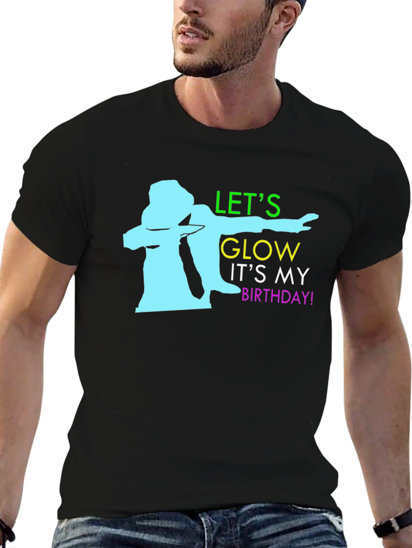 Lets Glow Birthday T-Shirt - Dabbing Birthday Party