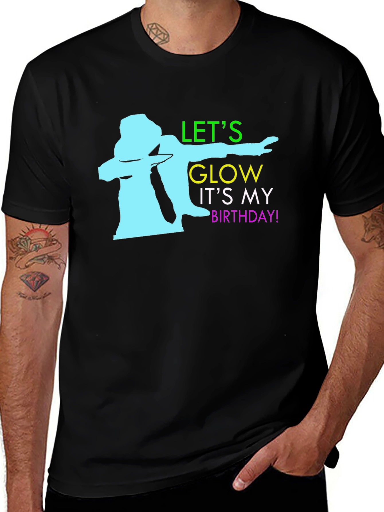 Lets Glow Birthday T-Shirt - Dabbing Birthday Party