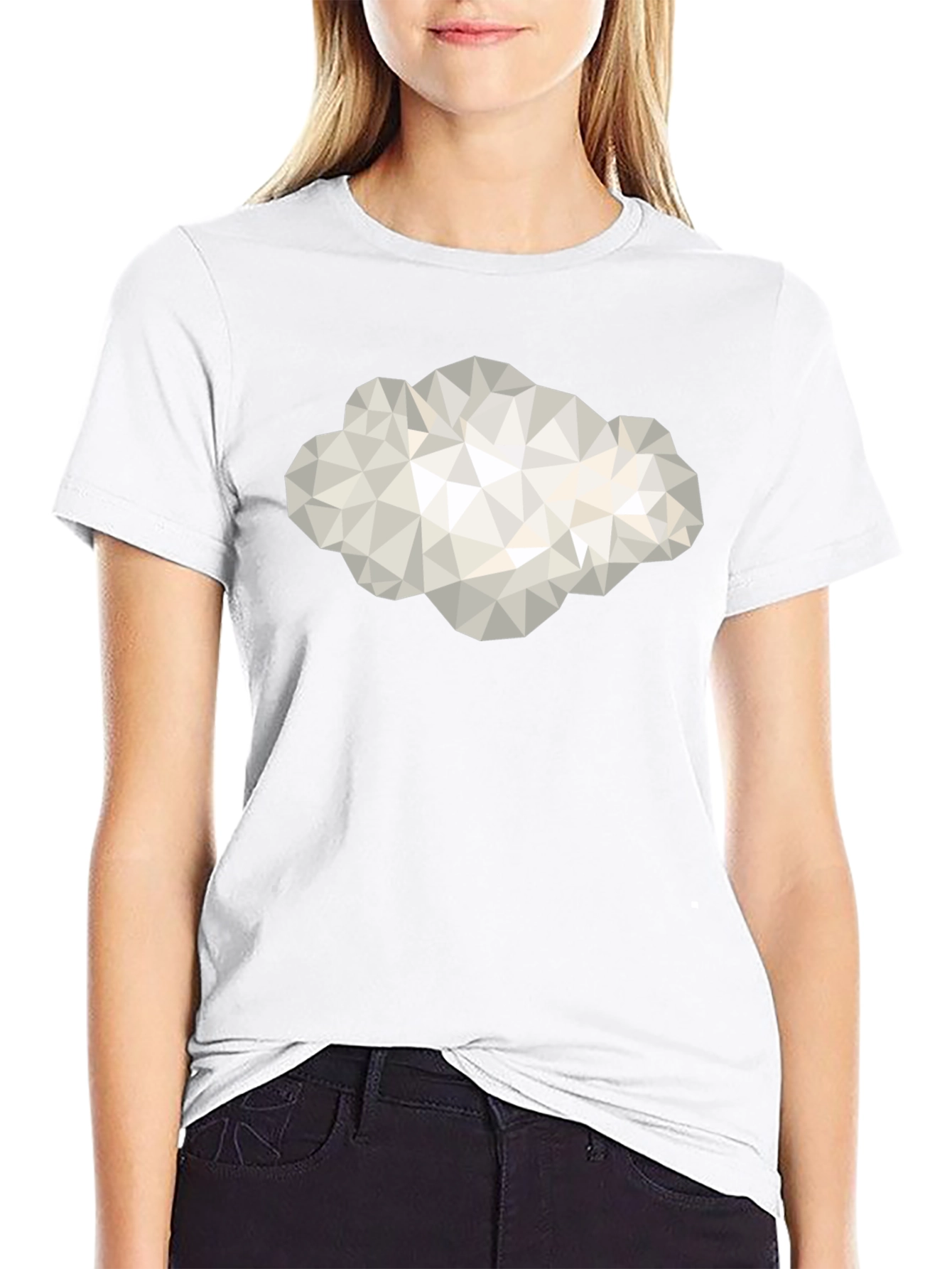 Geometric Cloud Graphic Tee - Modern Style
