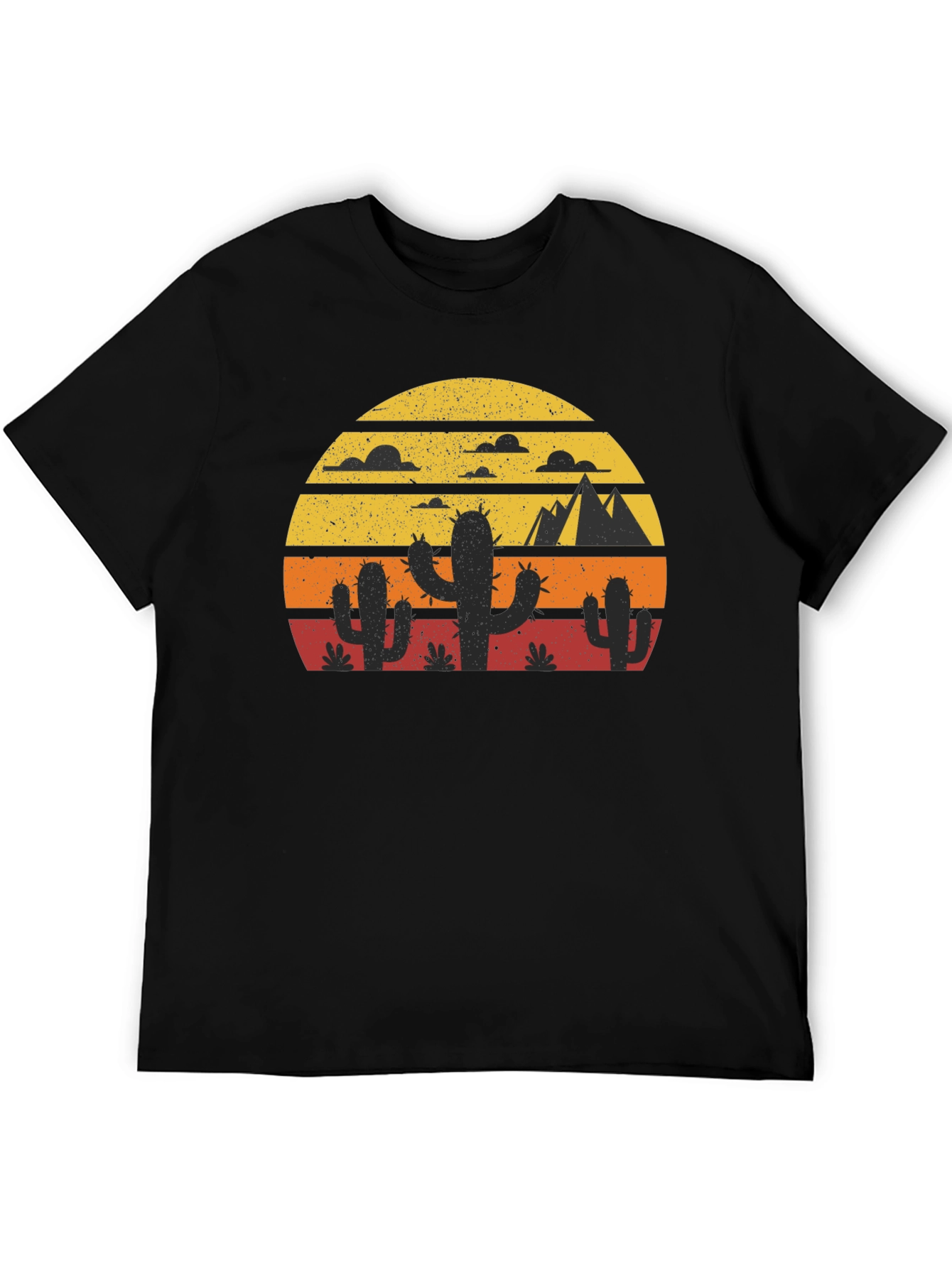 Retro Desert Sunset Cactus T-Shirt