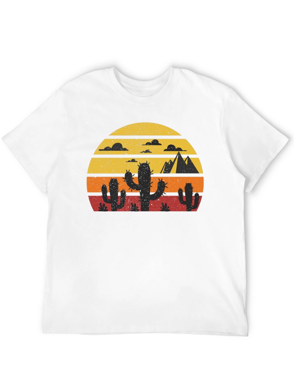 Retro Desert Sunset Cactus T-Shirt