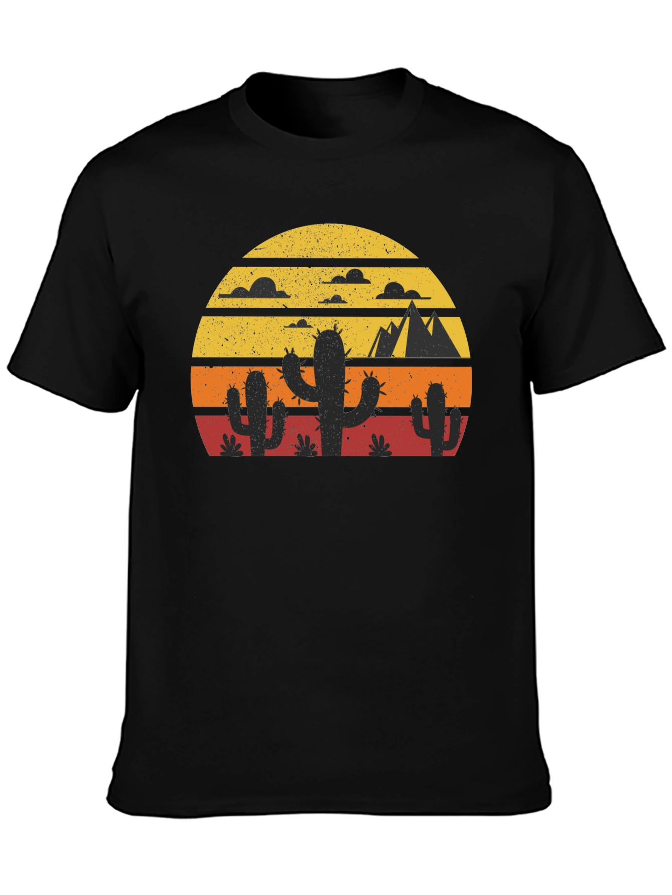 Retro Desert Sunset Cactus T-Shirt
