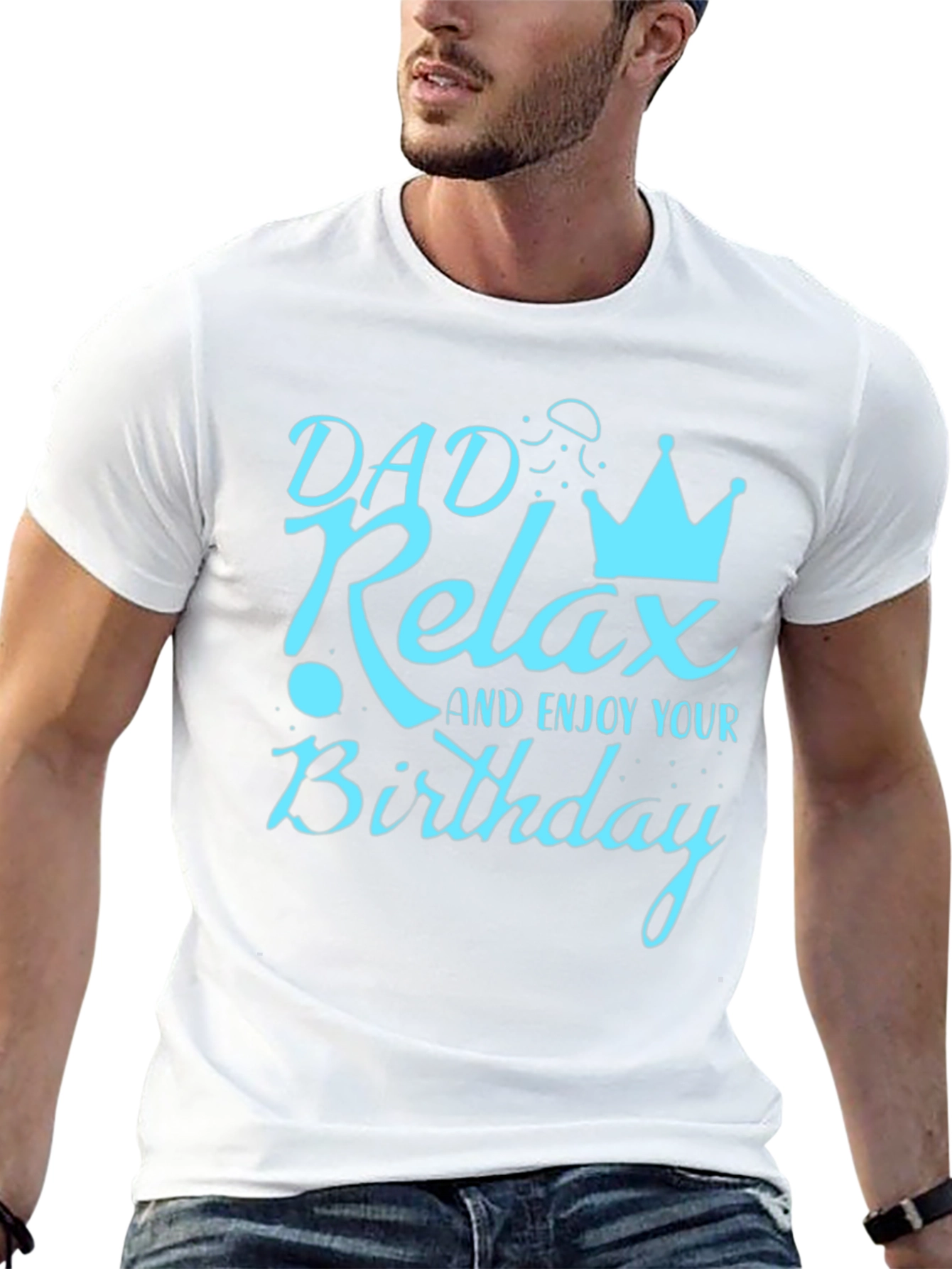Dad Relax Birthday Graphic Tee - Mens Black T-Shirt