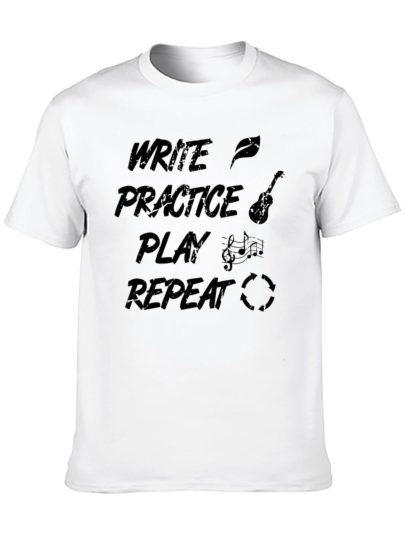 Write Practice Play Repeat Music Graphic Tee