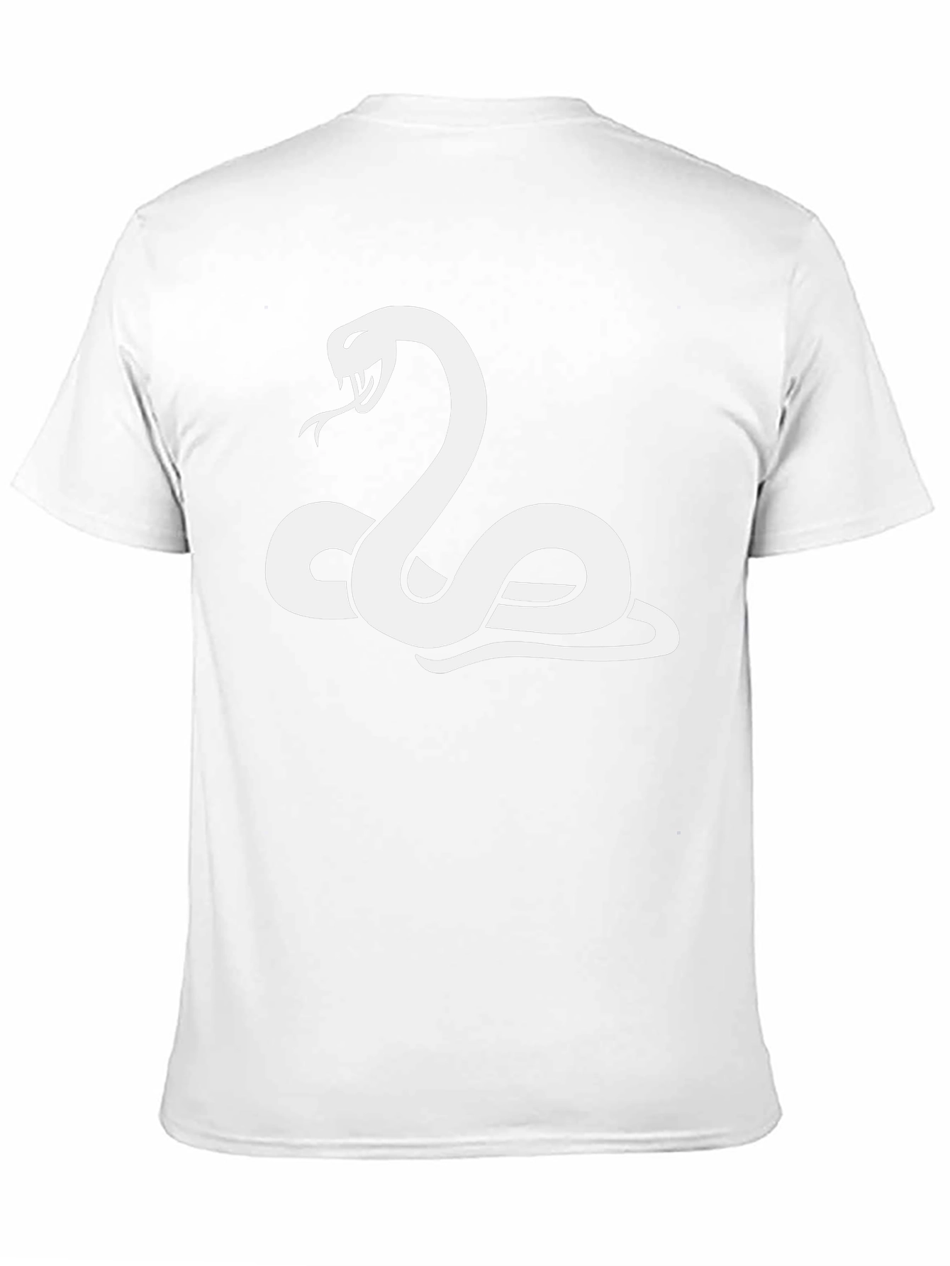 Black T-Shirt with White Snake Graphic