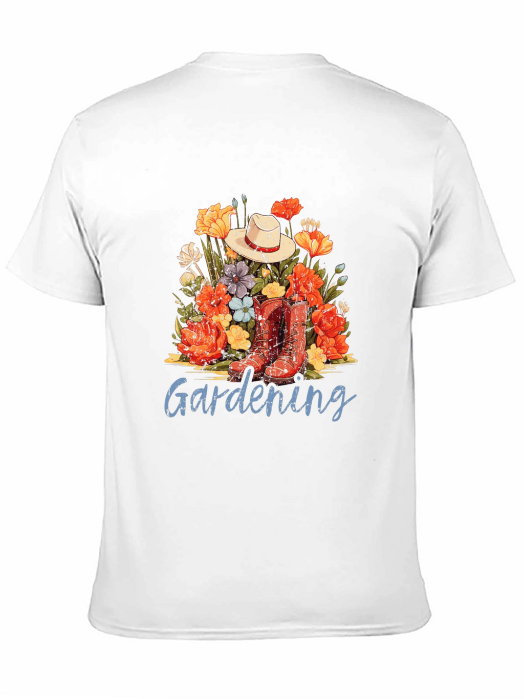 Gardening T-Shirt with Floral Design