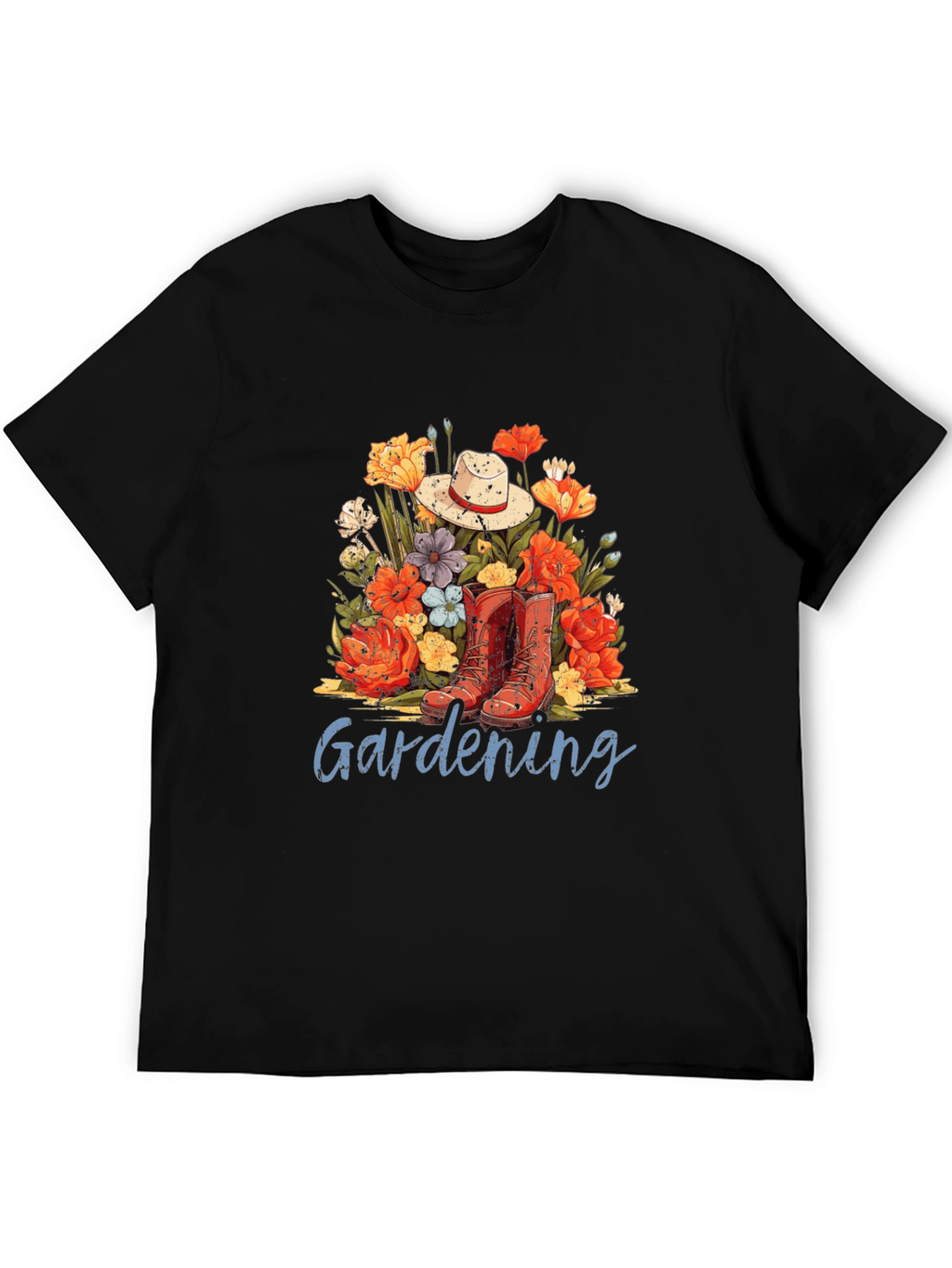 Gardening T-Shirt with Floral Design