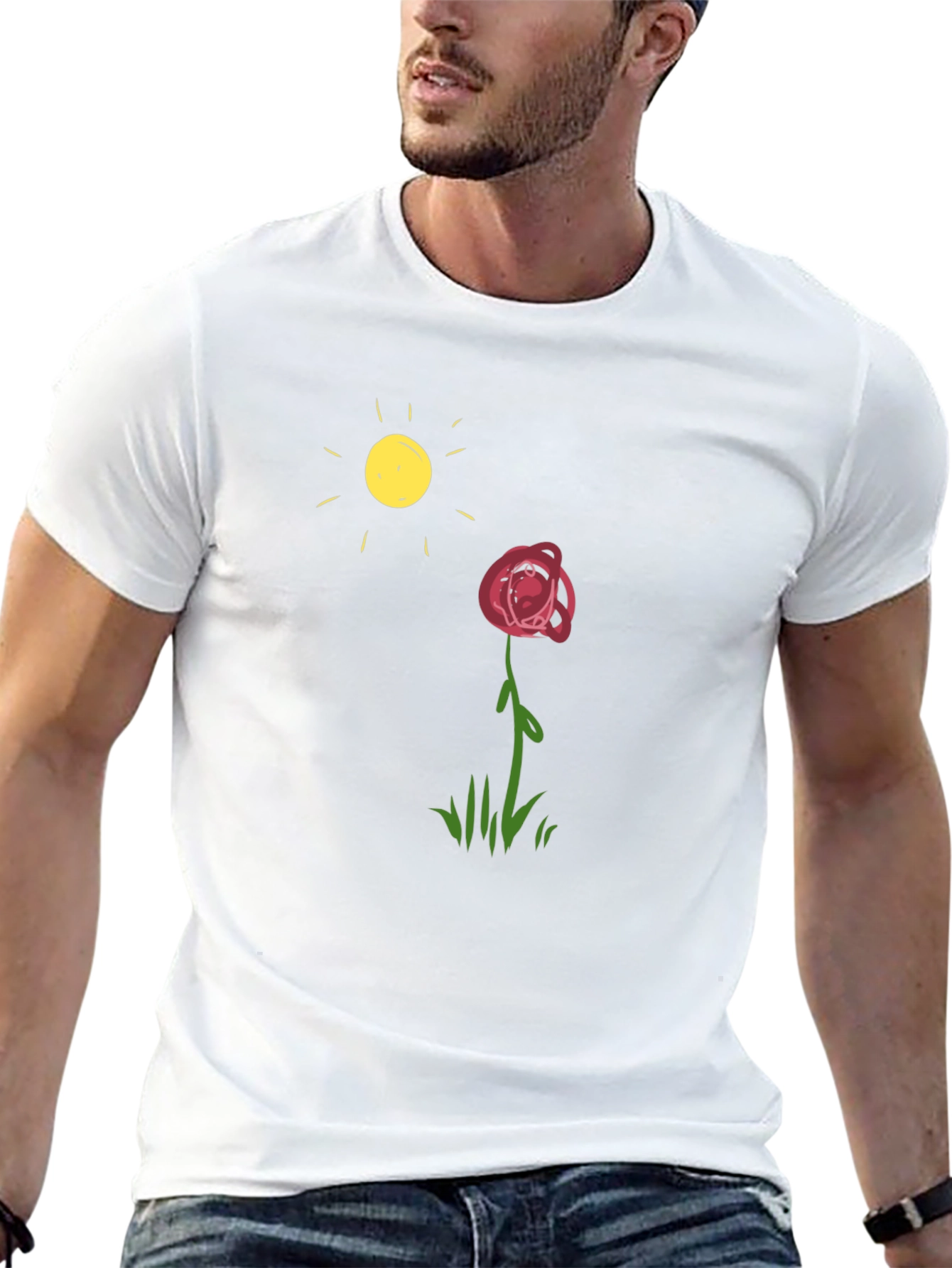 Rose & Sun Graphic Black T-Shirt