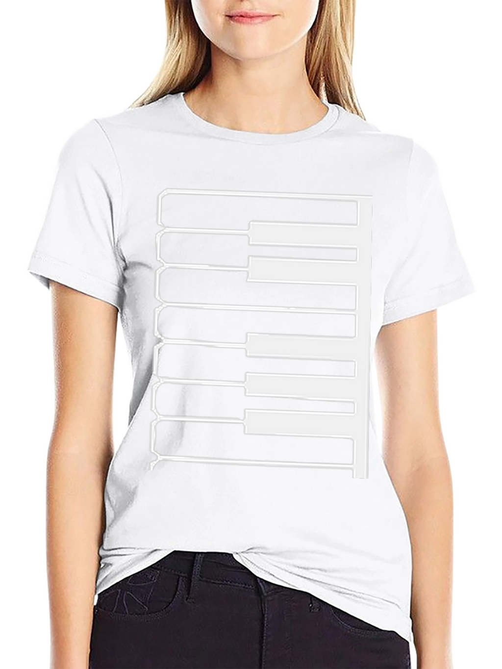 Piano Keys Graphic T-Shirt - Black