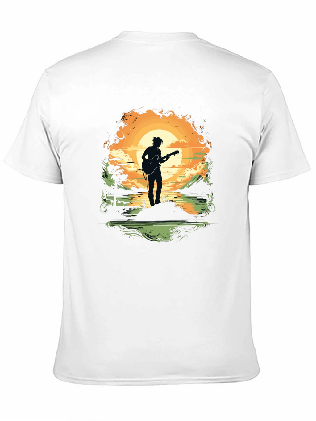 Silhouette Guitarist Sunset Tee