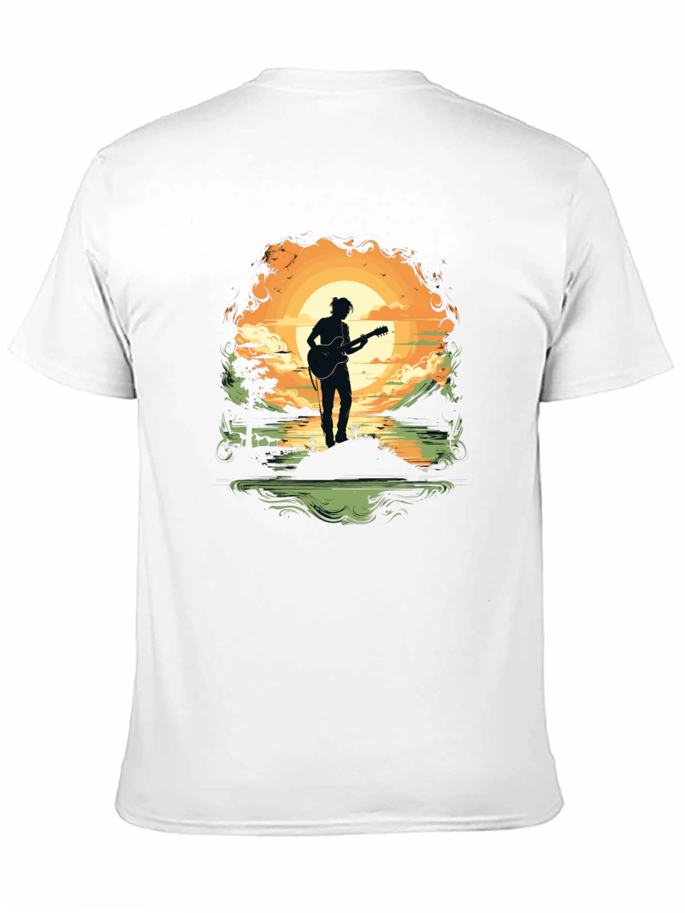 Silhouette Guitarist Sunset Tee