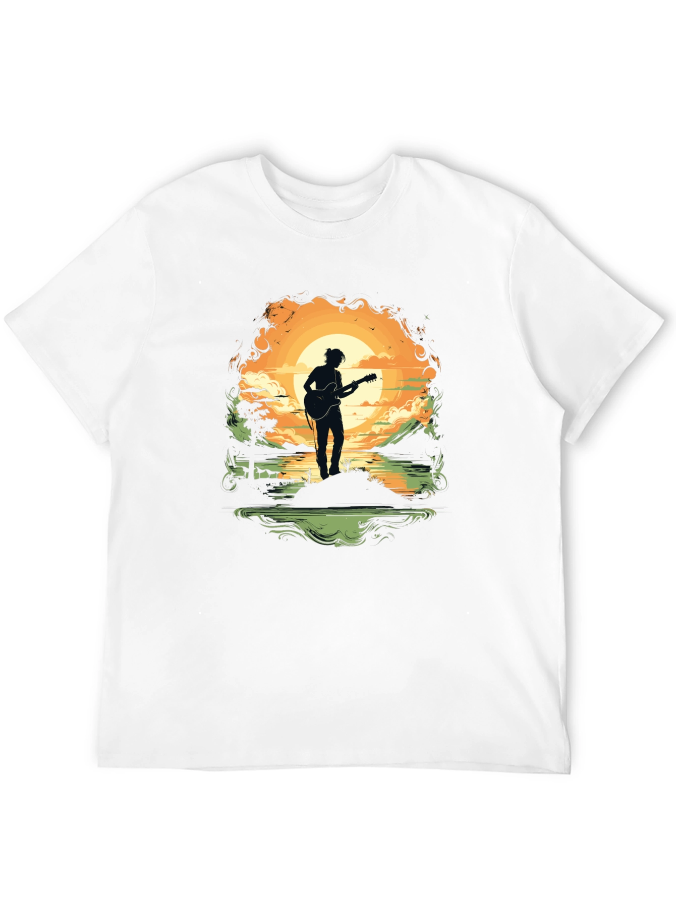 Silhouette Guitarist Sunset Tee
