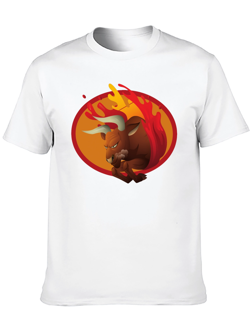Fiery Bull Graphic Tee - Bold Black T-Shirt