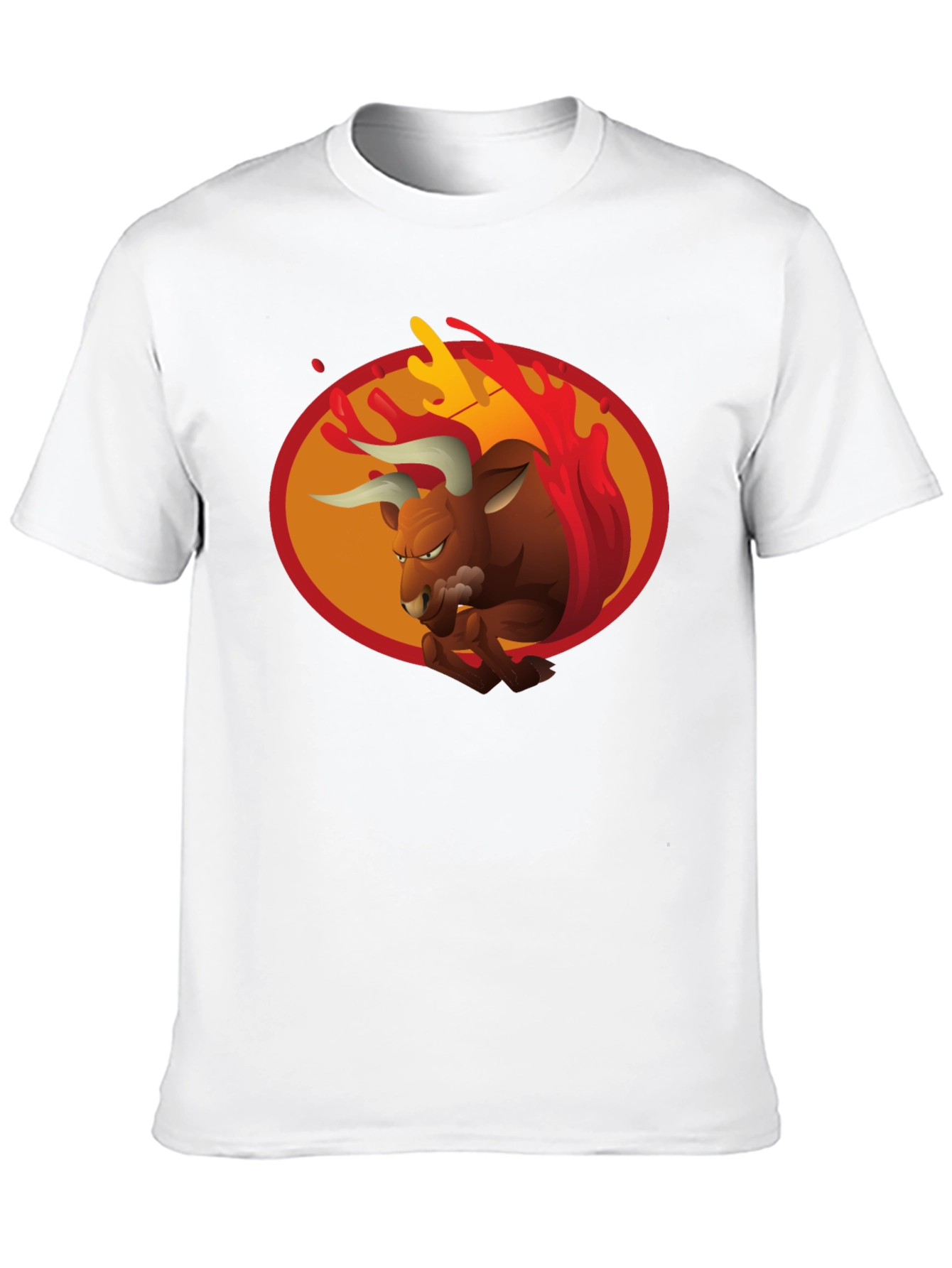 Fiery Bull Graphic Tee - Bold Black T-Shirt